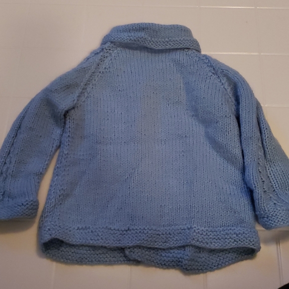 Handmade knitted infant sweater and hat - Picture 3 of 5